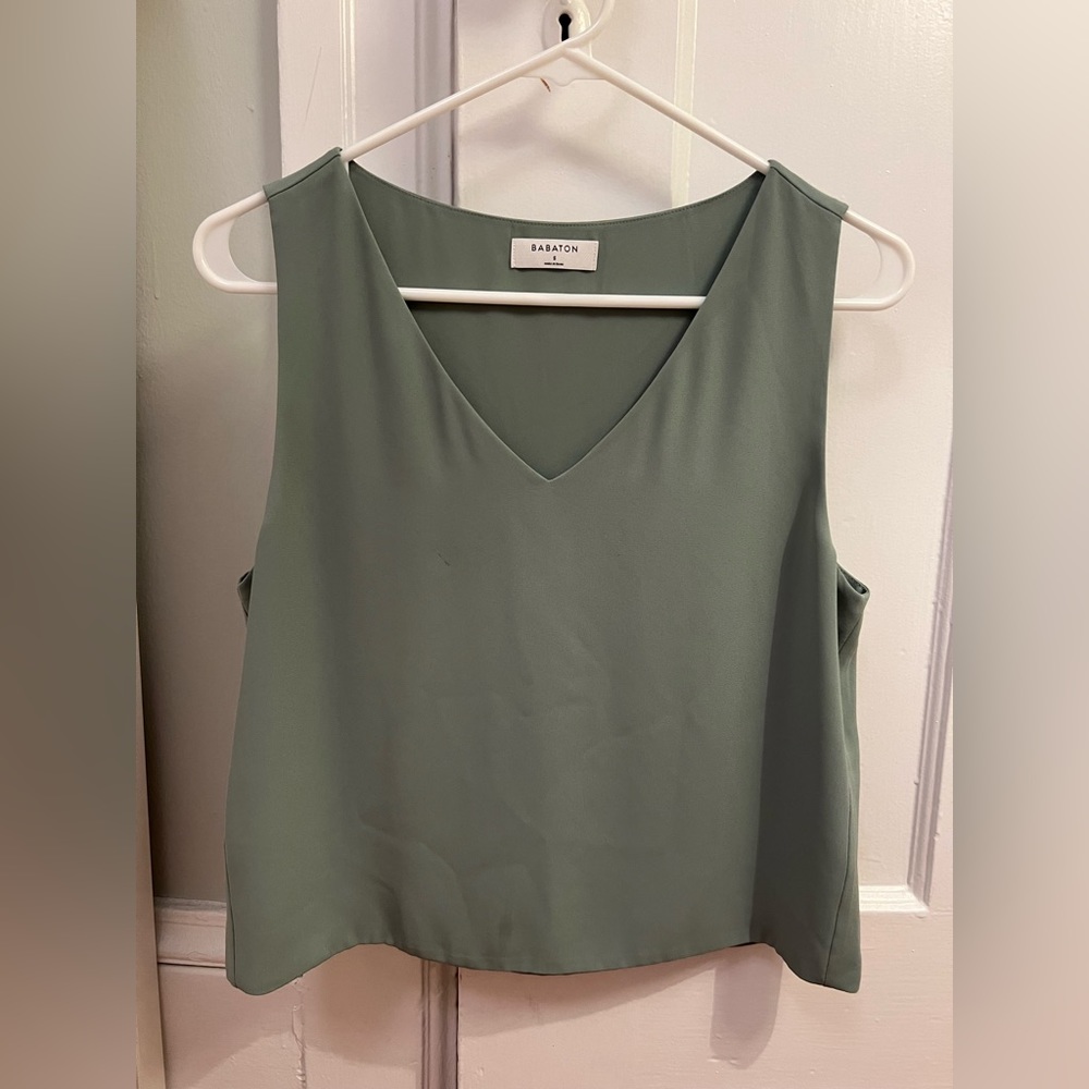 Aritzia Babaton sage green tank blouse